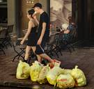 Gent kleurt geel door staking vuilnismannen: 