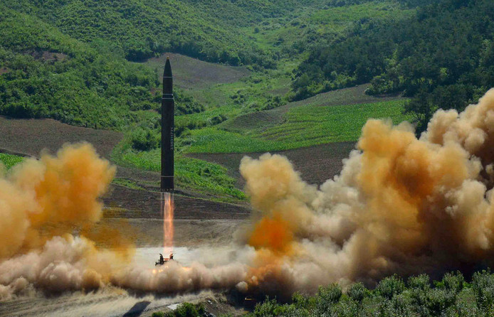 Noord-Korea testte begin juli een Hwasong-14, intercontinentale, raket.