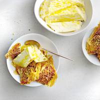 Honing semifreddo met krokante pistacheschotsen