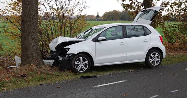 Auto botst op boom bij De Krim | Hardenberg | destentor.nl - De Stentor