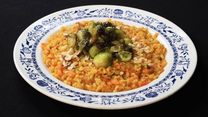 106. Risotto de blé au potiron et choux de Bruxelles