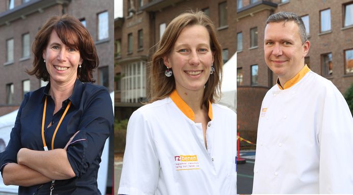 Zorgmanager Sonja, geriater Eline en Wim van de keuken.