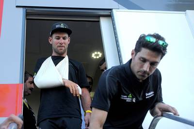 Cavendish gaat vandaag niet meer van start na elleboog Sagan