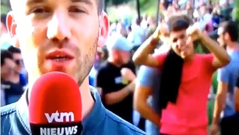 Vrt Sportanker Videobombt Vtm Nieuws En Toont Wat Hij Van Conculega S Vindt Kobe Ilsen Brengt Redding Celebrities Showbizz Hln