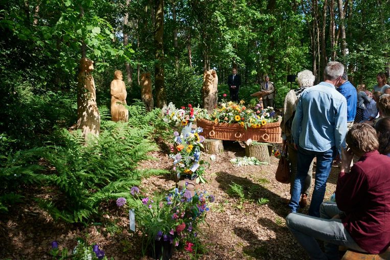 Hier eindigt de levensreis in een graf zonder zerk, opgenomen door de natuur De Volkskrant