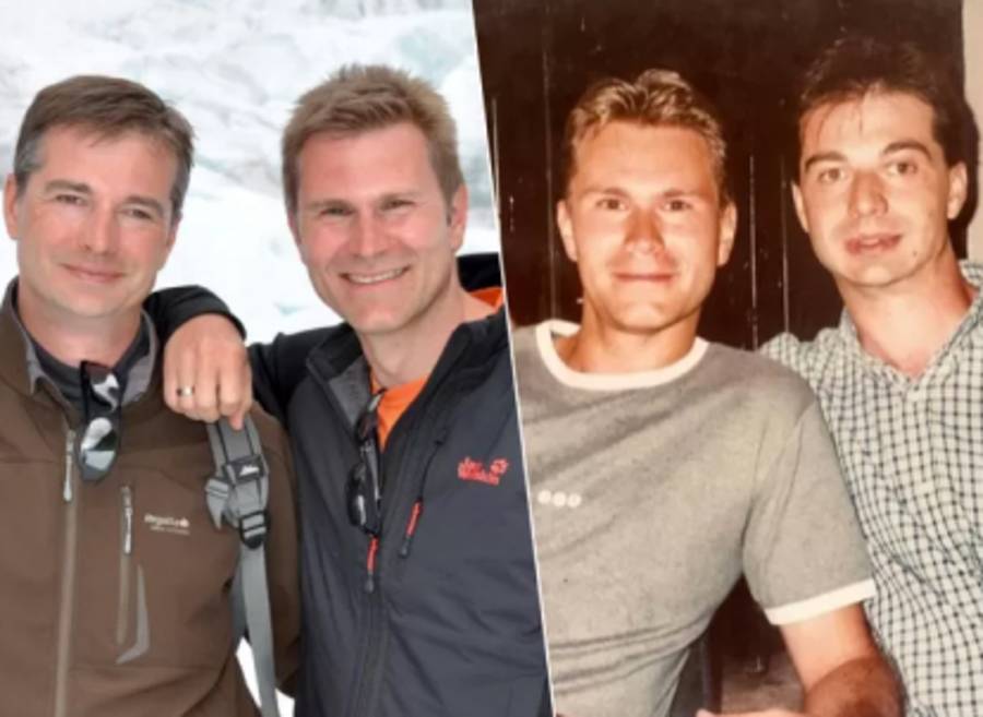 Wim de Vilder en zijn vriend, nu en toen