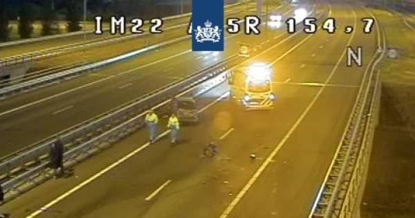 A50 richting Arnhem dicht bij Valburg door ongeluk