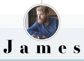 James: “Mijn vrouw droomde van Don Draper. Lang en donker. Ik ben eerder Don Druipkaars”