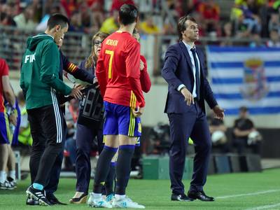 Morata behoedt Spanje tegen Colombia voor eerste nederlaag onder Lopetegui