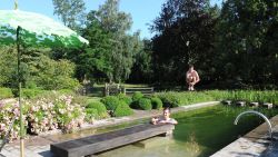 Een boomhut en zelf aangelegde zwemvijver: de tuin van Mark en Sofie is een groen paradijs in het dorpscentrum