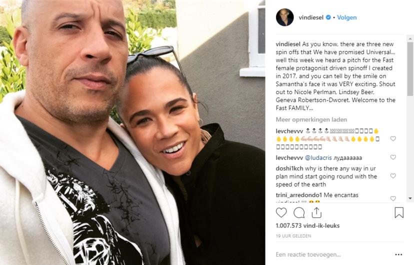 Vin Diesel onthult: ‘er komt een Fast-spin-off met vrouwelijke cast’