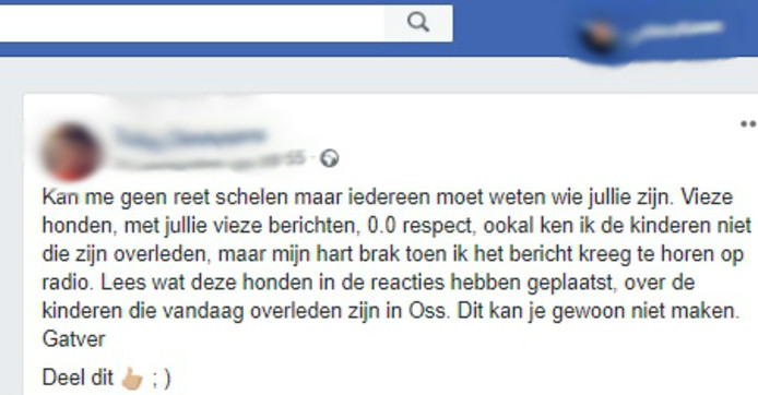 Een voorbeeld van een heksenjacht op een openbaar Facebook-profiel