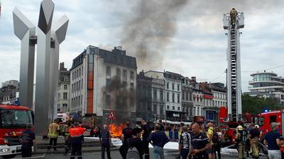 Manifestation des pompiers à Bruxelles