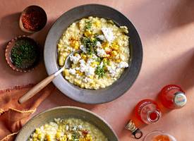 Romige risotto met mais en miso
