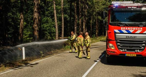 Weg tussen Milheeze en Oploo dicht om bermbranden te blussen