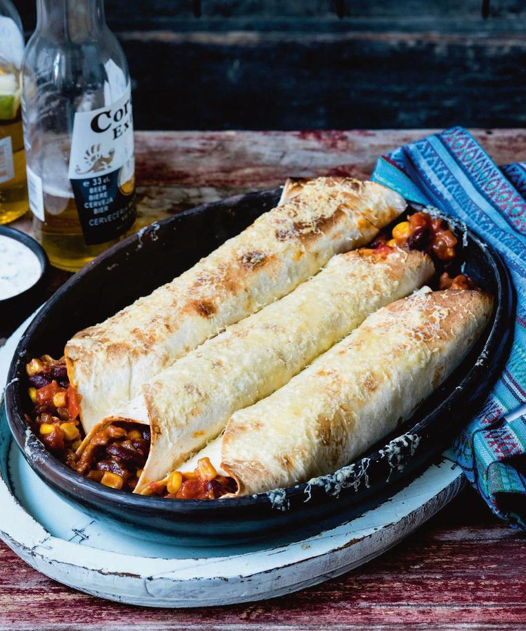 Jeroen Meus maakt enchilada met kip Nina kookt Nina HLN