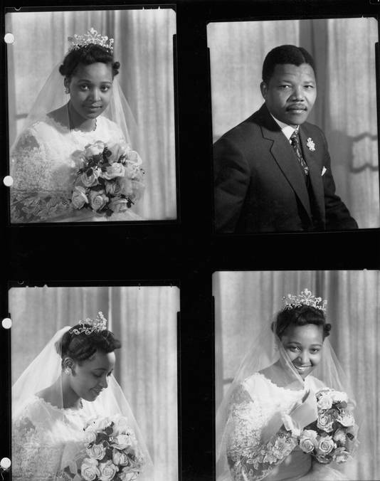Nelson en Winnie op hun bruiloft.