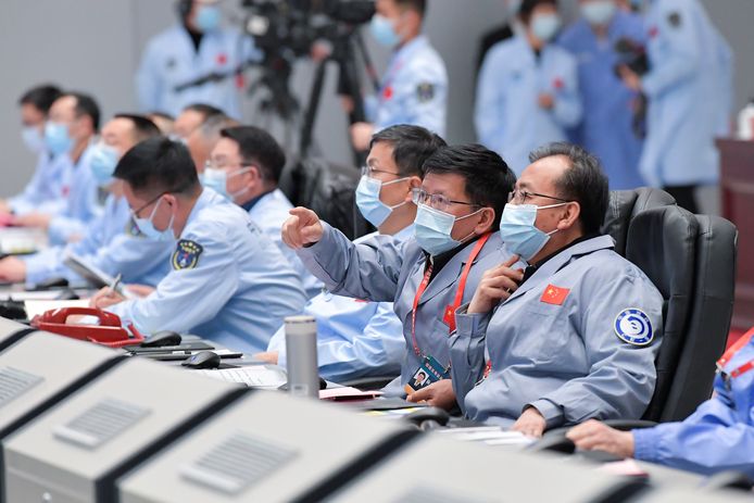 Spanning in het Beijing Aerospace Control Center.