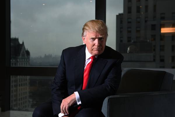New York, 17 januari 2017: president-elect Donald Trump poseert in Trump Tower.