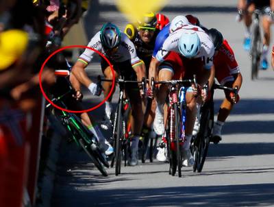 Tour voor Peter Sagan voorbij na incident met Mark Cavendish