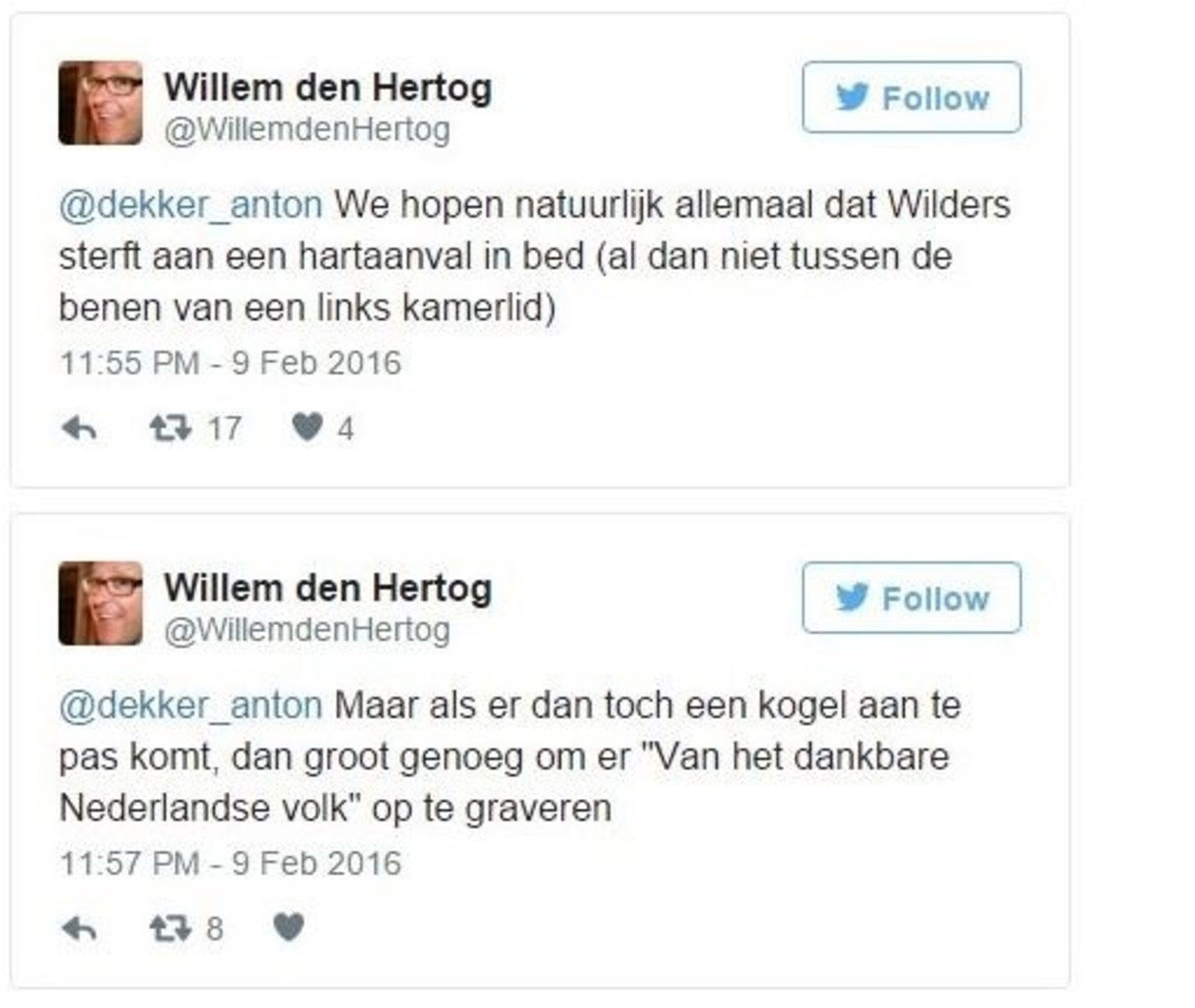 Katwijkse Pvda Politicus Op Matje Na Wilders Tweets Trouw