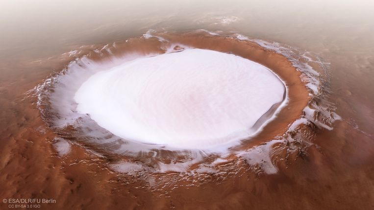 De Korolevkrater op Mars.