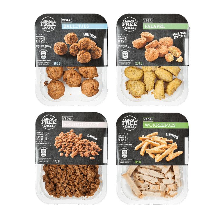 Vegetarische vleesvervangers. Beeld 