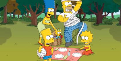 Preloaded landscape image of The Simpsons