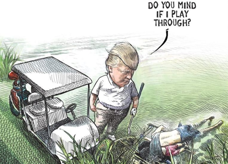 Résultat de recherche d'images pour "caricatures de Trump agriculture"