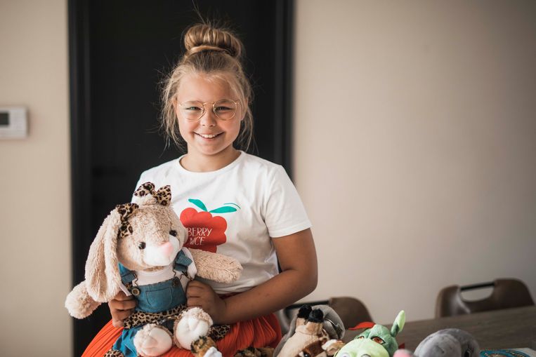 Fran together with her cuddly toys.