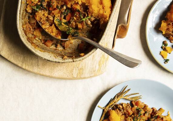 Leve de herfst: kruidige cottage pie met pompoen