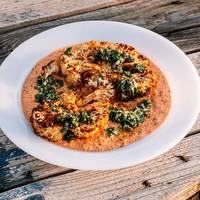 Bloemkool met paprikadip en kruidige dressing