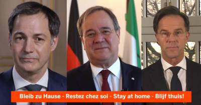 Leiders België, Nederland en Noordrijn-Westfalen roepen gezamenlijk op om thuis te blijven