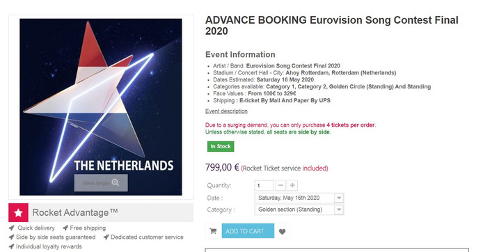 Eurovision 2020 Biglietti Gia In Vendita A 799 Euro Ein