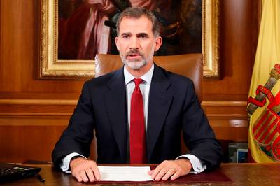 Spaanse koning keert zich tegen politieke leiders Catalonië