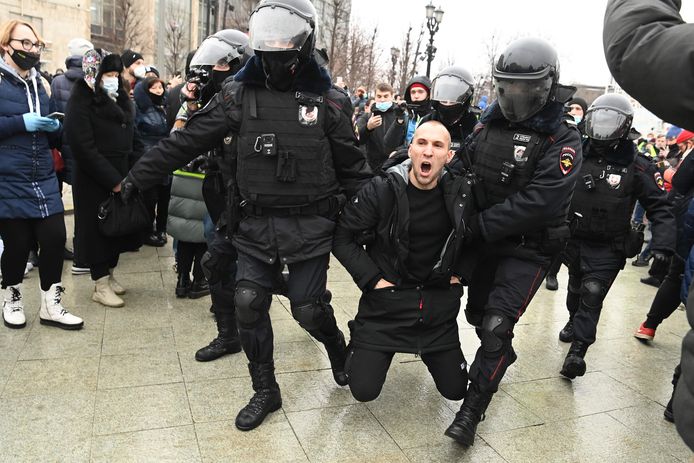 In Moskou is een demonstrant gearresteerd.