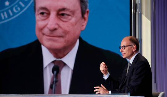 ‘Ze zijn visionair’: Mario Draghi en Enrico Letta, de twee Italianen op wie Europa zijn economische hoop stelt