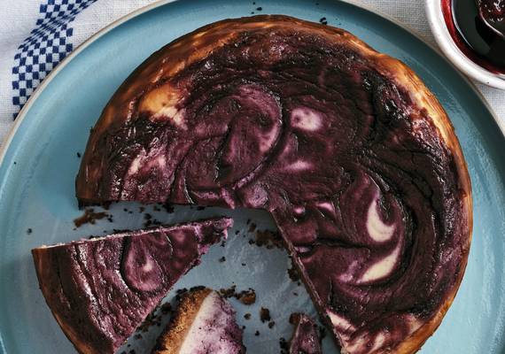 De fruitigste bosbessen-cheesecake