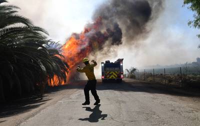 Graf Ronald Reagan in gevaar door natuurbrand