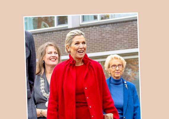 In grijs Alkmaar: koningin Máxima fleurt deze dag op met vlammend rood
