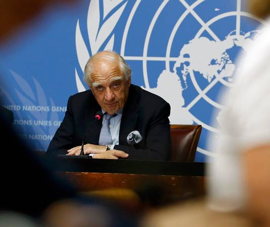 Peter Sutherland, speciale gezant voor de VN voor Migratie en Ontwikkeling.