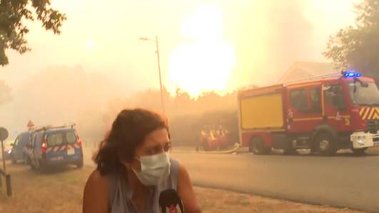 Gasfles ontploft vlakbij journalist tijdens bosbranden