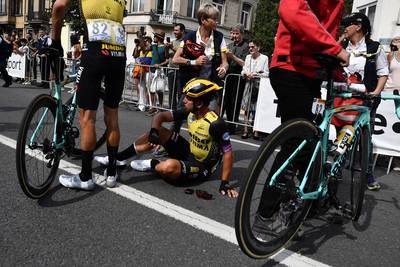 Groenewegen houdt alleen schaafwonden over aan val