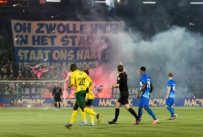 Duel tussen PEC en Fortuna snel stilgelegd wegens vuurwerk