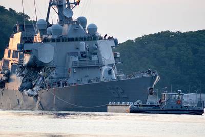 Bemanning redde USS Fitzgerald na aanvaring