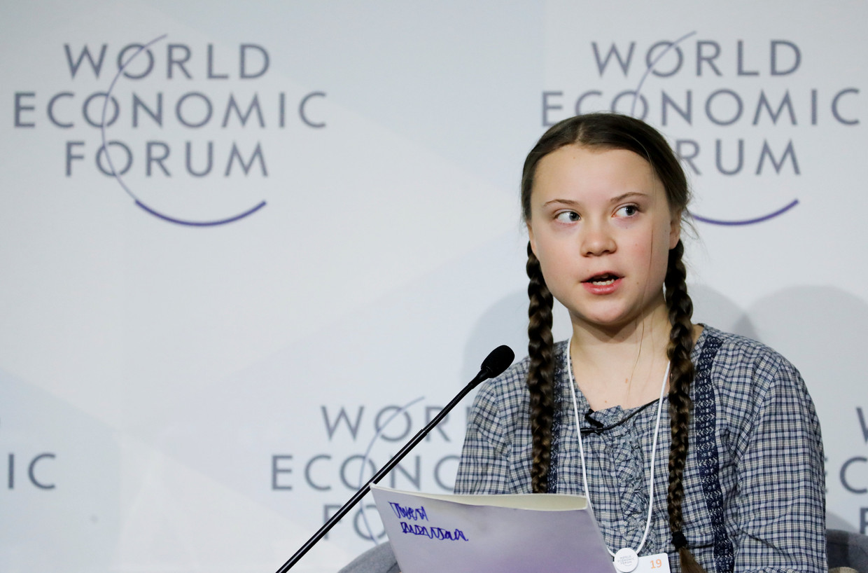 Klimaatspijbelaar Greta Thunberg spreekt wereldleiders toe