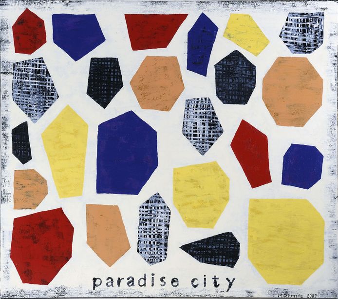 Harrie Gerritz, Paradise city, acryl op linnen.