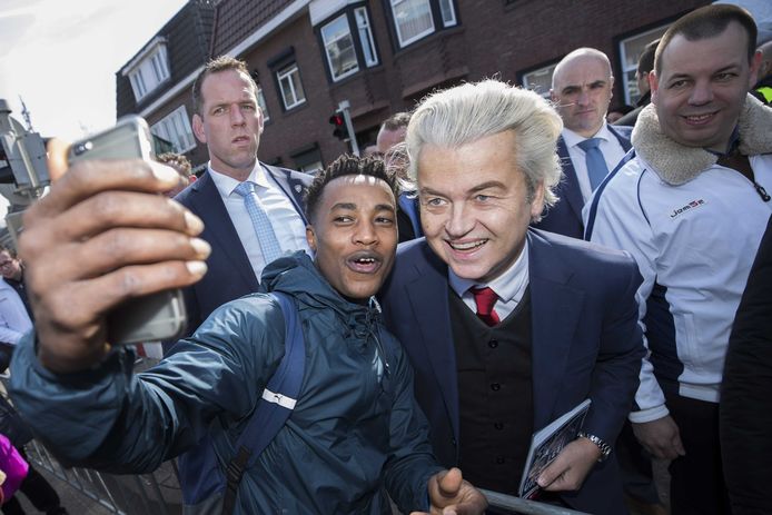 PVV-leider Geert Wilders tijdens een eerdere campagne in Sittard.